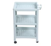 Scaffale da pavimento per bagno, scaffali a parete ad angolo autoportanti, unità a ripiani aperti con cestini profondi per asciugamani e articoli da toeletta, scaffale di plastica (3 strati (con