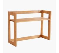 Scaffale da Scrivania da Appoggio Legno, a 2 Ripiani Robusto Applicabile ai Computer Portatili, Scaffale Scrivania da Lavoro for Casa e Dormitorio(Wood color,80 * 20 * 43.5)