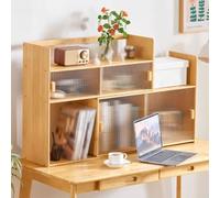 Scaffale da scrivania estensibile con scomparti aperti e ante per soggiorno, camera da letto, cucina, studio e dormitorio per studenti