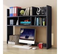 Scaffale da scrivania in legno, libreria compatta e libreria indipendente, ideale per ufficio, scuola e casa (dimensioni: 70 cm, colore: nero)
