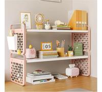 Scaffale da scrivania, libreria, organizer da scrivania, solo per computer, libreria, ripiano di lavoro, scaffale, ripiano da tavolo, ripiani per scrivania (dimensioni: 2 ripiani)