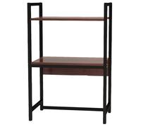 Scaffale da Scrivania Multiuso 3 Ripiani 53x35x80 cm per Stampante Ufficio in MDF Noce e Nero