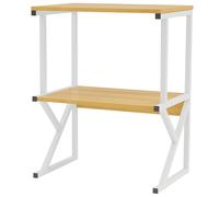 Scaffale da Scrivania Multiuso 3 Ripiani 54x37x69 cm per Stampante Ufficio in MDF Legno e Bianco