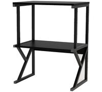 Scaffale da Scrivania Multiuso 3 Ripiani 54x37x69 cm per Stampante Ufficio in MDF Nero