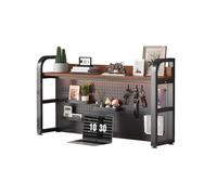 Scaffale da Scrivania Salvaspazio Altezza 65 cm Elevata Capacità di Carico Libreria da Scrivania Piccola Scomparti Aperti per Ufficio Casa Dormitorio(Black,75cm)