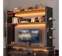 Scaffale Da Scrivania Salvaspazio Da Appoggio in Acciaio Al Carbonio Libreria Da Scrivania Organizer Organizzatore per Cucina Scaffale per Ufficio ( Color : Black dark walnut , Size : 90*20*102cm )