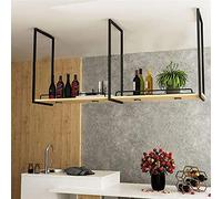 Scaffale da soffitto per bottiglie di vino da appendere americano per piante da vino e decorazioni, resistente fino a 2,299,7 kg, elegante organizer per la casa