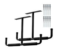 Scaffale da soffitto per garage - Sistema di stoccaggio a forma di T resistente, confezione da 2 robusti portabici in acciaio, ganci per biciclette resistenti alla ruggine, rack multiuso da soffitto