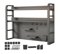 Scaffale da tavolo in metallo con pannelli perforati e ganci libreria multiuso per esposizione da banco
