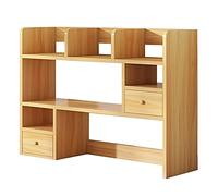 Scaffale da ufficio in legno con 2 cassetti libreria fai da te per casa e ufficio Soluzione di archiviazione da scrivania elegante - Libreria moderna per soggiorno e studio (colore: B)