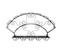 Scaffale da Vino Portabottiglie da parete decorativo da parete, armadietto da vino decorativo, mensola da bar rossa, da appendere alla parete, supporto alto for bicchiere di vino capovolto Supporto pe