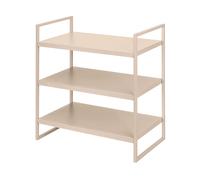 SCAFFALE DAM DM13140C10 - metallo, plastica e vetro, 48x27x54 cm, 3 ripiani, beige