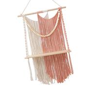 Scaffale d'attaccatura dei macramè di singolo strato con i materiali robusti del cotone che galleggiano gli organizzatori per il piccolo scaffale delle nappe dell'organizzazione dello spazio