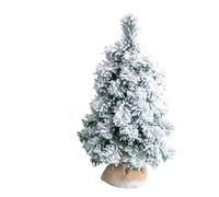 Scaffale decorativo per la casa, con finitura bianca e verde o da tavolo, 50 cm, in PVC artificiale, albero di Natale artificiale innevato per la decorazione