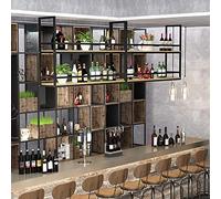 Scaffale del soffitto - porta di vino appeso a 2 livelli, portabiatte in legno massiccio in metallo, porta bottiglia di vino decorativa, griglia per display multifunzionale a parete, facile da