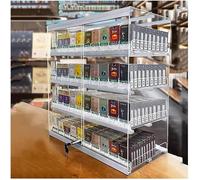 Scaffale Dell'espositore della Sigaretta, Spingisigarette Automatico Acrilico Montato A Parete/da Banco Portasigarette per La Vendita al Dettaglio del Negozio del Mercato, Clear, 80x27x61.5cm