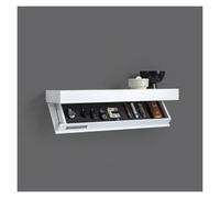 Scaffale designer Magicflap con scomparto segreto, versione aggiornata di scaffale a sospensione nascosto, portabottiglie a parete senza chiodi, soluzione di archiviazione a parete, Nero (Bianco)