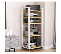 Scaffale di archiviazione multimediale Supporto per componenti audio a 5 livelli con ruote Ripiani regolabili per lettore AV HiFi Apparecchiature Organizzatore MultiLayer Media Shelf Unit