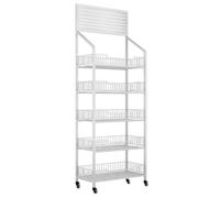 Scaffale di esposizione al dettaglio con le ruote, carretto a più livelli dello spuntino per l'organizzazione del negozio e del teatro domestico