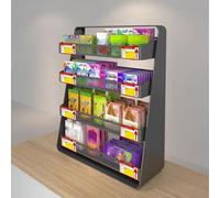 Scaffale di esposizione al minuto dello spuntino, organizzatore di 3 file per uso dell'ufficio del supermercato del controsoffitto