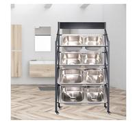 Scaffale di esposizione commerciale del bacino della mano, supporto mobile del lavandino della cucina a 4 strati per supermercati e negozi al dettaglio, scaffale di stoccaggio del lavandino