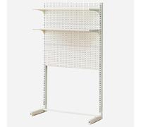 Scaffale di esposizione della gondola dell'acciaio bianco con 2 ripiani regolabili unità della parete del pannello perforato per la soluzione della scaffalatura della vendita al dettaglio 106x39x186cm