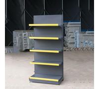 Scaffale di esposizione della gondola di vendita al dettaglio, scaffali a un solo lato del supermercato per la drogheria, forniture per ufficio o negozi di liquori, 120 x 43 x 165 cm