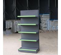 Scaffale di esposizione della gondola di vendita al dettaglio, scaffali a un solo lato del supermercato per la drogheria, forniture per ufficio o negozi di liquori, 120 x 43 x 165 cm