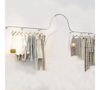 Scaffale di esposizione della parete del metallo di grande capacità per i negozi di abbigliamento Retail Garment nization System Fashion Merchandise Scaffali perfetti per vetrine e mostre del negozio