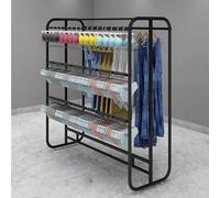 Scaffale di esposizione dell'indumento di doppia fila per la boutique e le negozi di abbigliamento, costume da bagno diritto del pavimento commerciale e organizzatore della