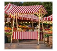 Scaffale di esposizione di legno portatile della stalla del mercato per il cibo da strada e gli spuntini che vendono alle fiere commerciali