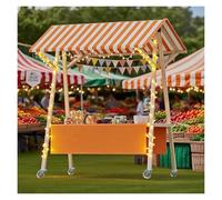 Scaffale di esposizione di legno portatile della stalla del mercato per il cibo da strada e gli spuntini che vendono alle fiere commerciali