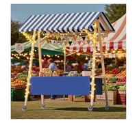 Scaffale di esposizione di legno portatile della stalla del mercato per il cibo da strada e gli spuntini che vendono alle fiere commerciali