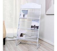 Scaffale di esposizione diritto della rivista del pavimento mobile, supporto dell'opuscolo del metallo per le mostre e le fiere commerciali