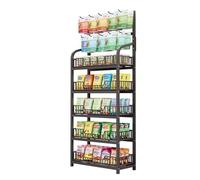 Scaffale di esposizione diritto dello spuntino del pavimento del metallo con 10 ganci, scaffale d'acciaio durevole per la vendita al dettaglio e l'organizzazione domestica