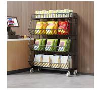 Scaffale di esposizione mobile con le ruote per l'immagazzinamento e l'organizzazione al dettaglio