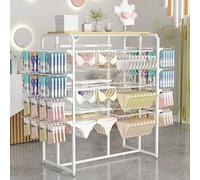 Scaffale di indumento al minuto diritto del pavimento commerciale, banco di mostra su due lati dell'abbigliamento per la boutique e lo stoccaggio