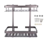 Scaffale di stoccaggio del bagno Premium a doppio strato in lega in lega in lega per doccia a parete con bordi Design di guardia per l'organizzatore della doccia per bagno solido