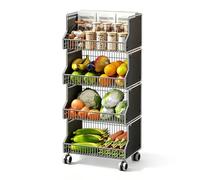 Scaffale di stoccaggio della cucina resistente con ruote, organizzatore del cestino del metallo per la dispensa, Spac stretto