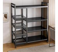 Scaffale di stoccaggio della cucina, scaffale di stoccaggio di verdure multistrato in piedi a pavimento, rack multifunzionale della famiglia varie, rack di stoccaggio snack regolabile,80X32X135cm