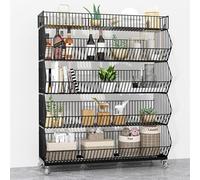 Scaffale di stoccaggio in Filo Metallico Stretto, dispensa da Cucina Grande scaffale per Frutta e Verdura, Negozio al Dettaglio a 5 Strati Supermercati Espositore in Metallo per Snack con Patatine f