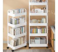 Scaffale di stoccaggio robusto e durevole per soggiorno, cucina, camera da letto, bagno, toilette, snack, cosmetici, giocattoli, disponibile in 2 materiali, colori vivaci, aspetto elegante 2 strati di