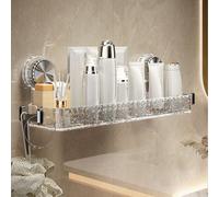 Scaffale di stoccaggio trasparente di lusso per il bagno, scaffale di stoccaggio trasparente con glitter e ventose senza foratura - Scaffale di stoccaggio per cosmetici, adatto per bagno, toilette, la