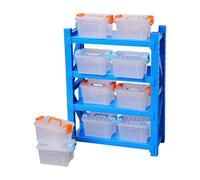 Scaffale e scatola portaoggetti per mobili in miniatura per casa delle bambole in plastica per piccole parti e oggetti da collezione Scaffale per la casa delle bambole