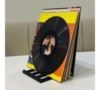 Scaffale espositore per dischi in vinile, organizer da scrivania per conservazione e esposizione di LP, CD, DVD, adatto per dischi da 12", 10", 7" nero,rosso,colore arancione,traslucidoPET