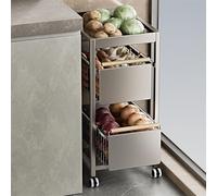 Scaffale estraibile in metallo con ruote bloccabili per casa, ufficio, cucina, camera da letto