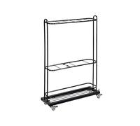 Scaffale For Racchette Da Badminton, Scaffale For Racchette Da Pavimento, Con 4 Ruote, Adatto A Scuola, Palestra E Campo Di Allenamento(Black)