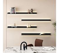 Scaffale galleggiante a LED con piattaforma di visualizzazione montata a parete per il paradbio per la barra dell'ingresso Counterop soggiorno Spettacoli per bagni con luce bianca 1pcs nero L: 120