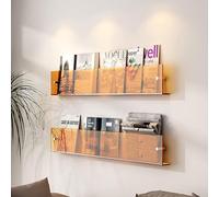 Scaffale Galleggiante in Acrilico Confezione da 2 - Portariviste A Parete, Libreria da Bagno Perfetta E Porta Brochure per La Casa E L'Ufficio, Orange, 90cm/35.4inch