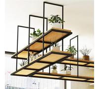 Scaffale galleggiante per bicchieri da vino, Mensola a cubo da soffitto in legno massello e metallo, espositore portaoggetti 80-150x30x80 cm(100x30x80cm)